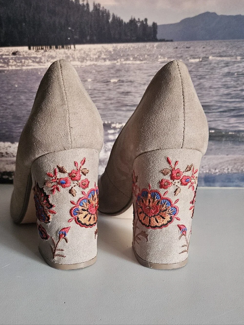 Restricted Suede Block Heels